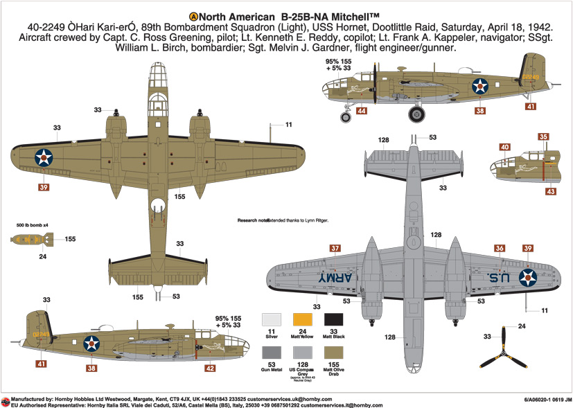 Airfix Provides Update On Upcoming Doolittle Raid B-25B Kit