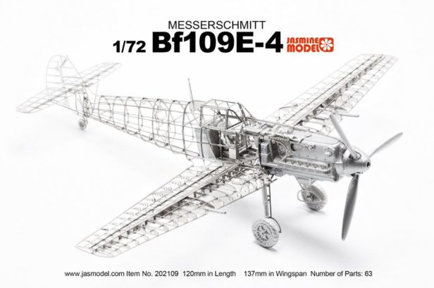 202109 1/72 WWII Luftwaffe Messerschmitt Bf109 E-4 Full PE Model Jasmine Model